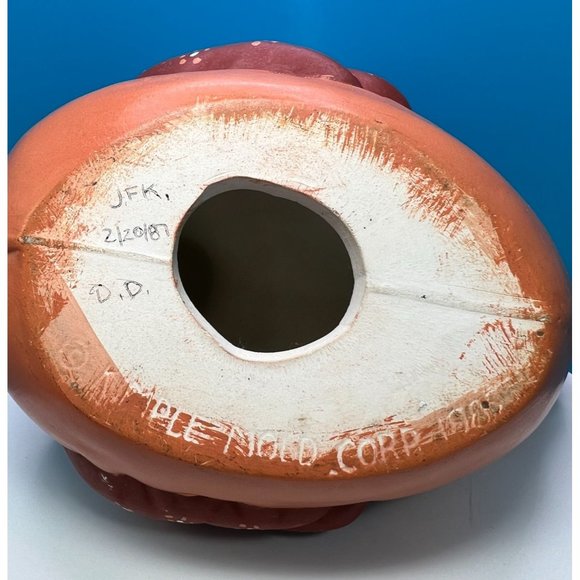 Kimple Mold Hand Painted Chicken Vintage 1987 Signed 8" x 8" Decor Ceramic Gift - Picture 7 of 9